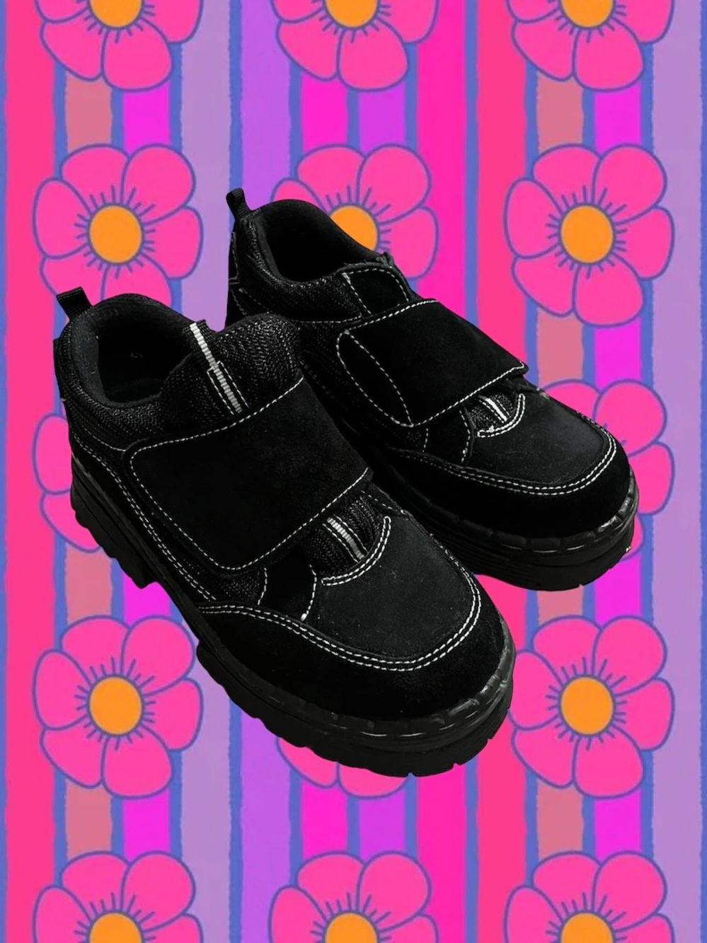 Vintage 90s Black Platform Rave Shoes